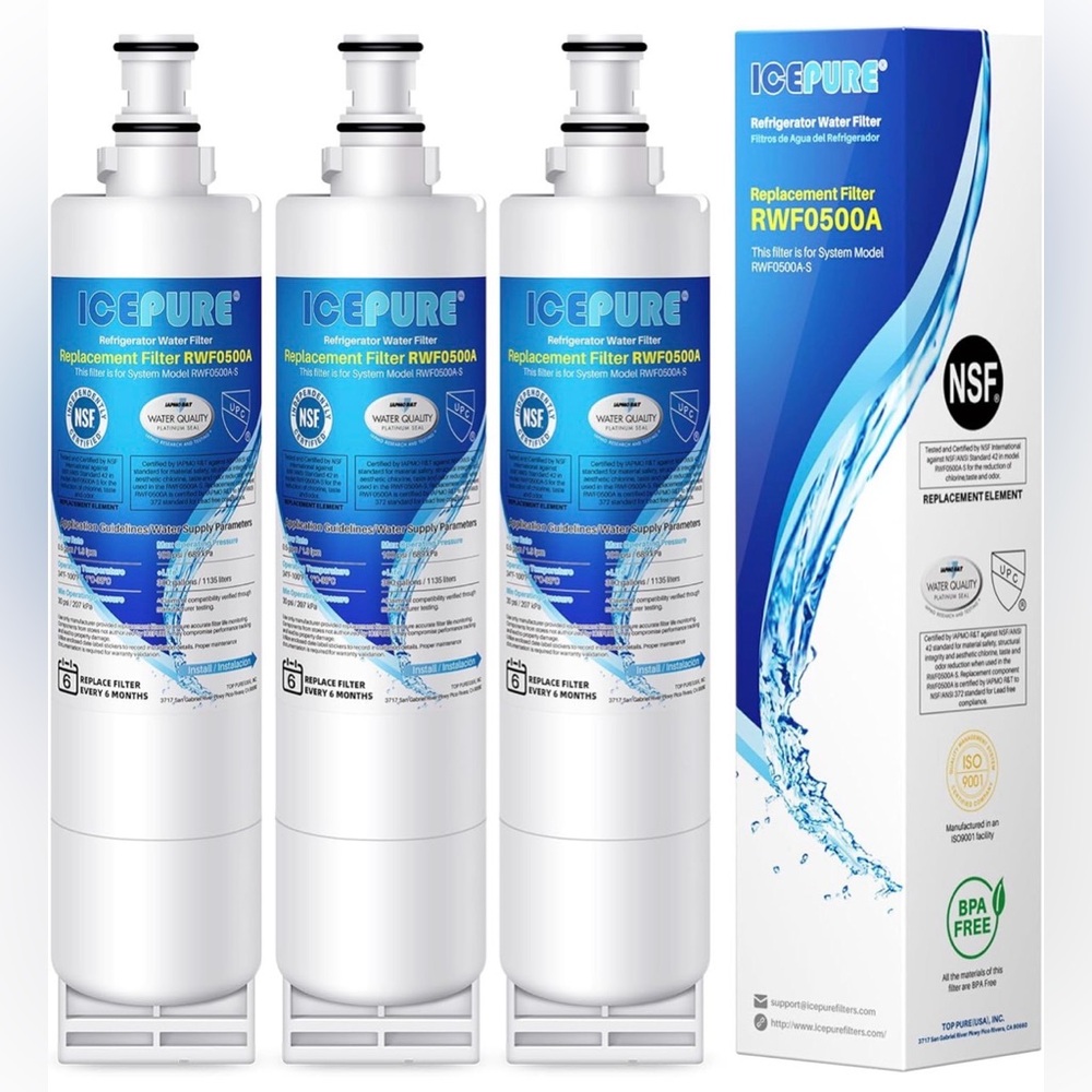 ICEPURE Refrigerator Water Filter RWF0500A 3-pack